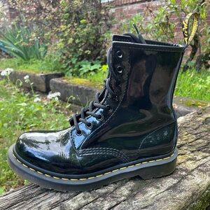 Dr Martens 1460 Black Patent Leather Combat Boots Size 7 Woman’s